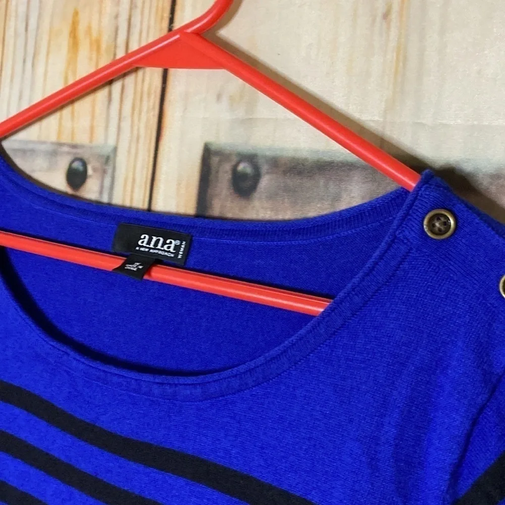 A.N.A. Stretchy Lightweight Striped Sweater 1X